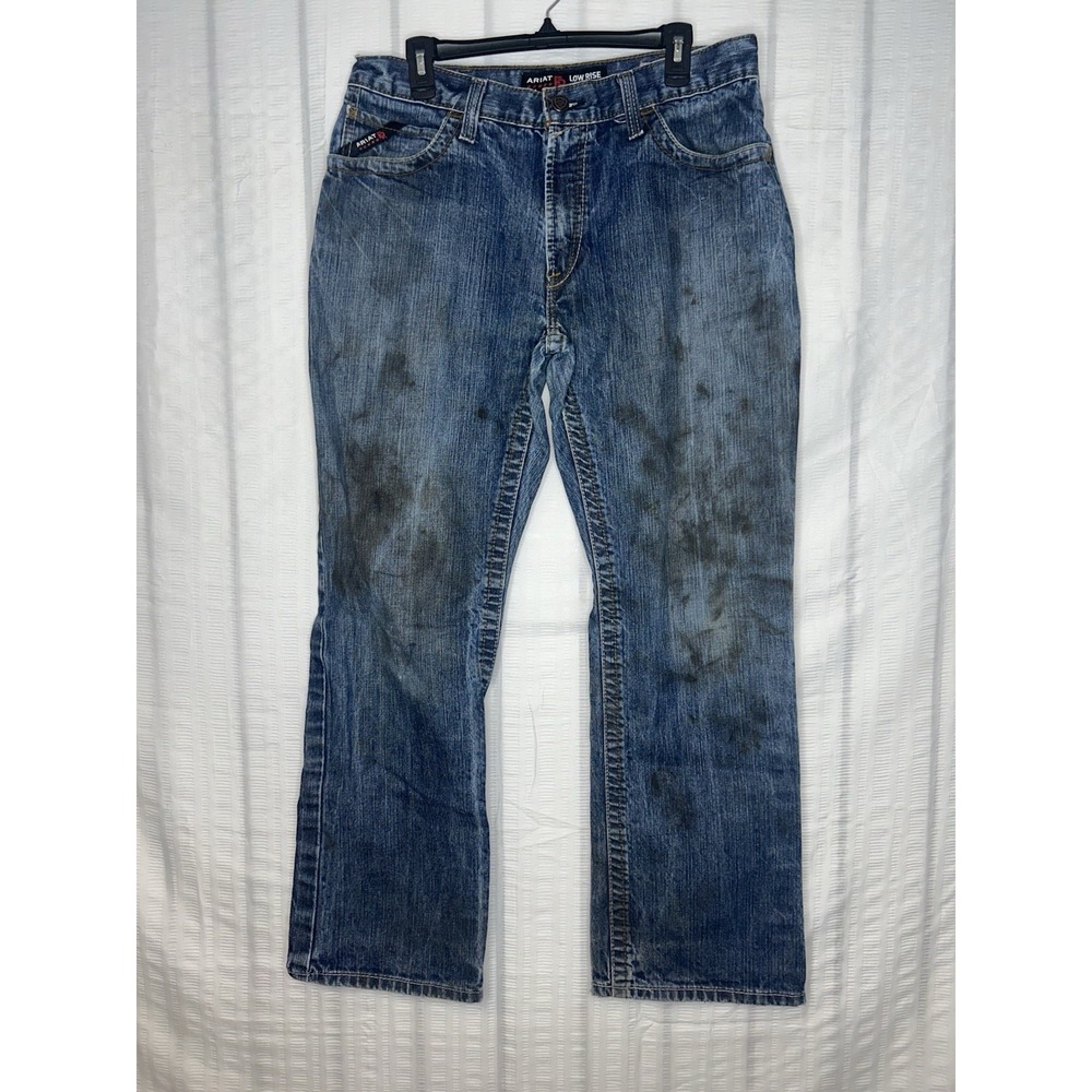 Ariat FR M4 Relaxed Boot Cut Jeans Mens 34x32 Medium Wash Flame Resistant Denim